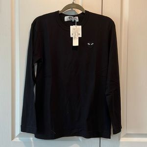 NWT Comme des Garcons PLAY Black Emblem Long Sleeve T-Shirt